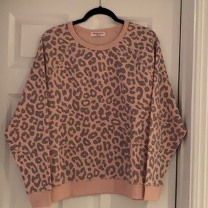Grayson Threads pink grey leopard sweatshirt